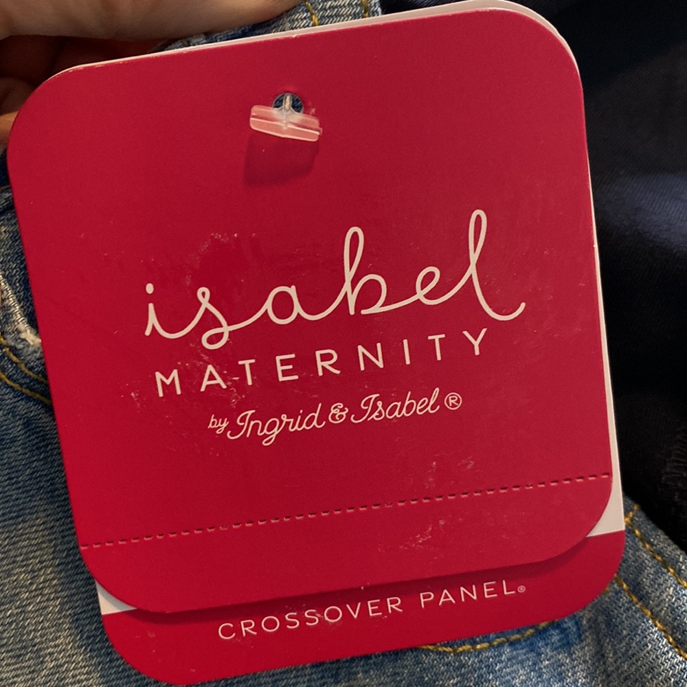 Isabel Maternity‎ Crossover Panel Lightwash Denim Short (size 10, 12, and 14) - Picture 8 of 8